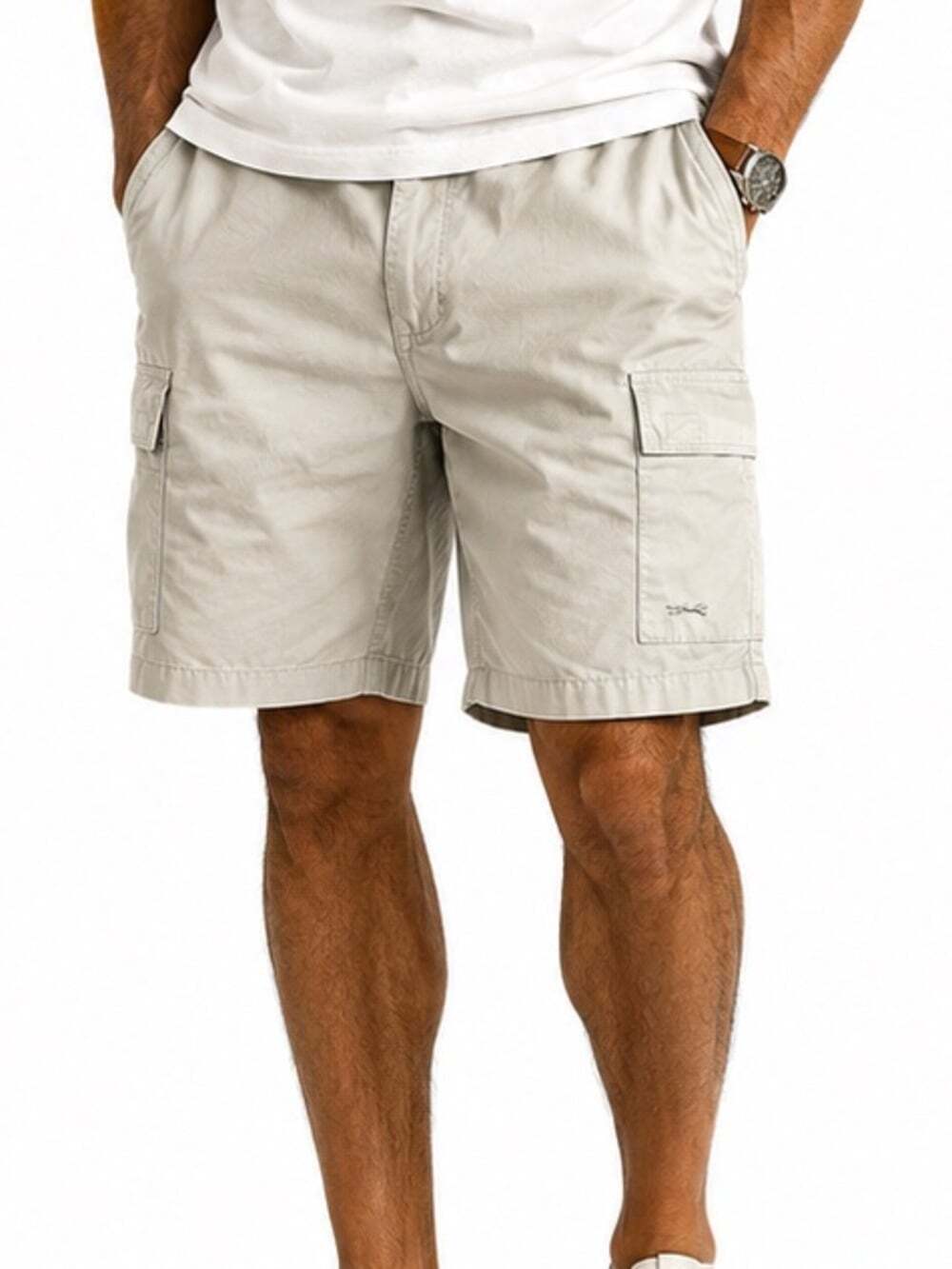 Fox Golf Men's Size 32 Khaki Tan Cargo Preppy Flat Front Golf Shorts